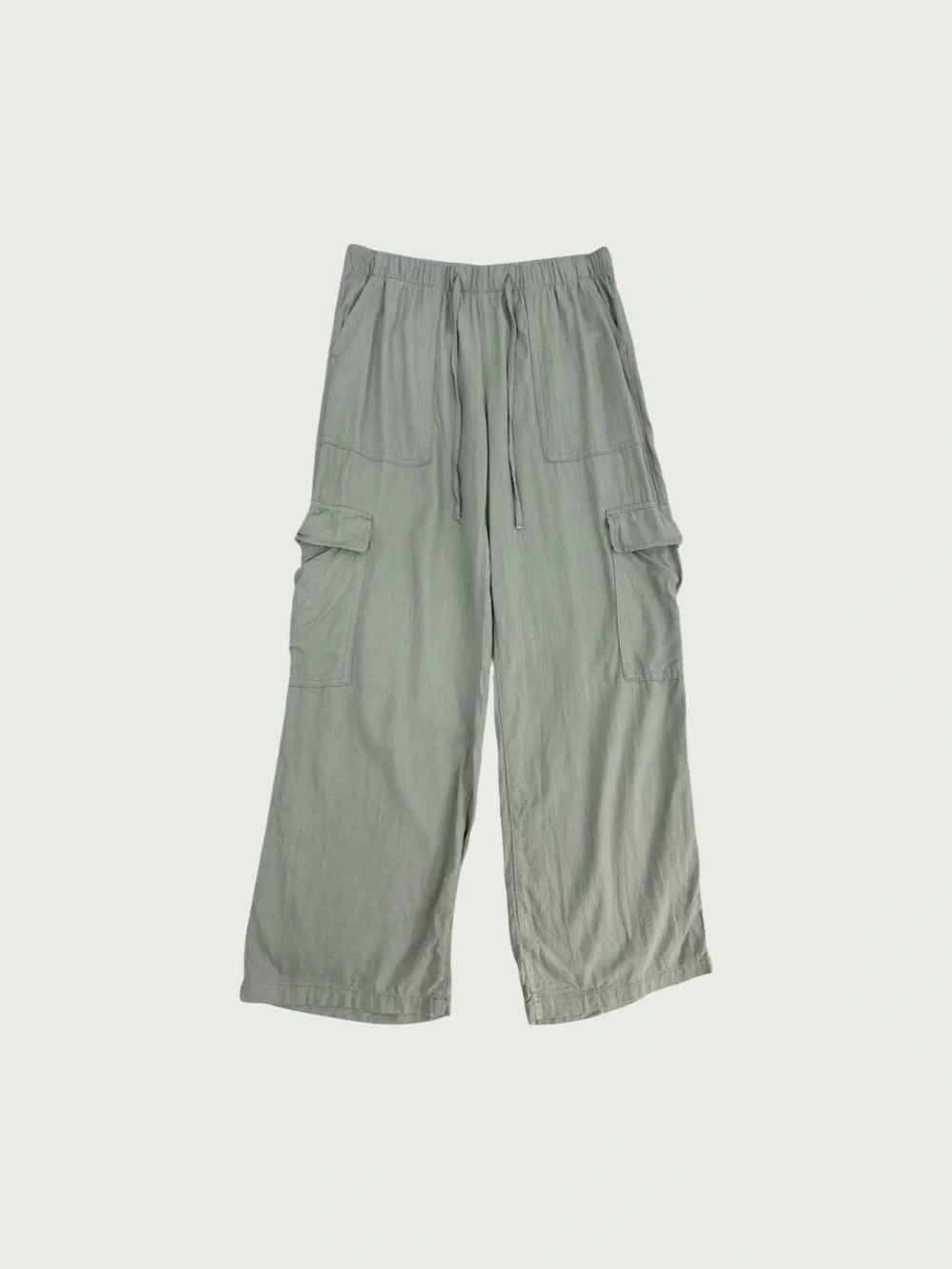 Linen Blend Drawstring Pants